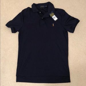blue short sleeve polo